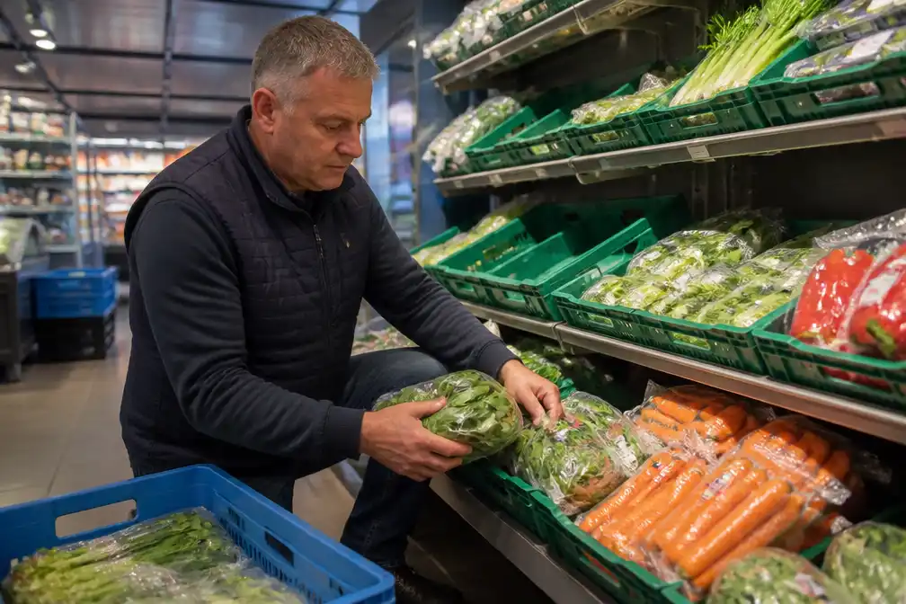 Albert Heijn-ondernemer Cees van der Poel vult zelf zijn schappen aan na cyberincident