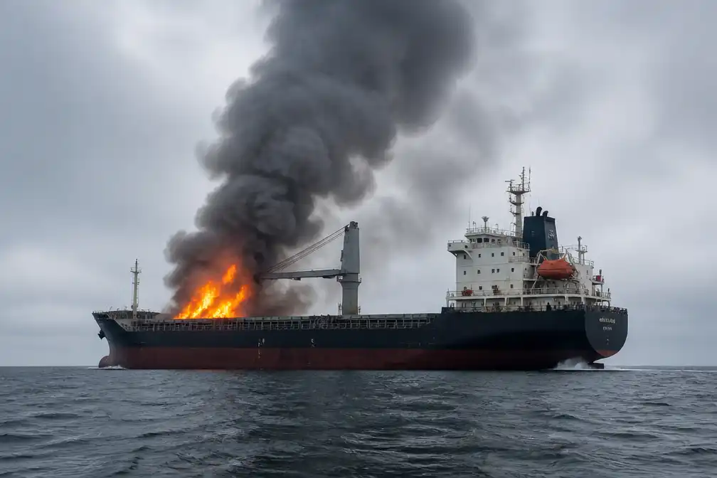 Brand op tanker in Zwarte Zee voor Roemeense kust bij Oekraïense grens