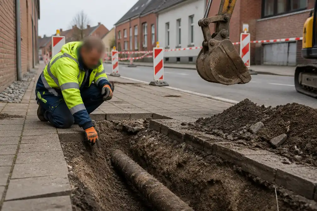 Vrees voor gaslek in Handzamese straat blijkt loos alarm na vondst buis bij werken