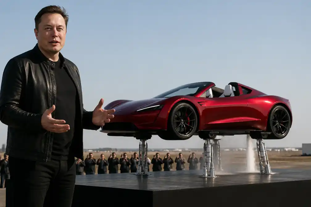 Tesla stelt nieuwe Roadster met SpaceX-stuwraketten voor in Texas