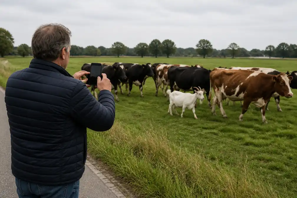 Geit die zich koe voelt trekt filmende voorbijgangers naar weiland van boer Sjaak