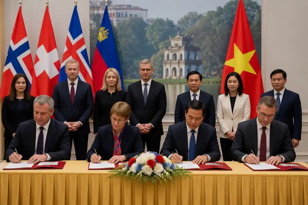 Noorwegen, Zwitserland, IJsland en Liechtenstein sluiten vrijhandelsakkoord met Vietnam