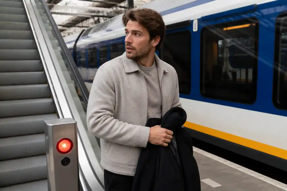 Thijs Boermans beschrijft chaos op station: jas vast in roltrap en schoen kwijt