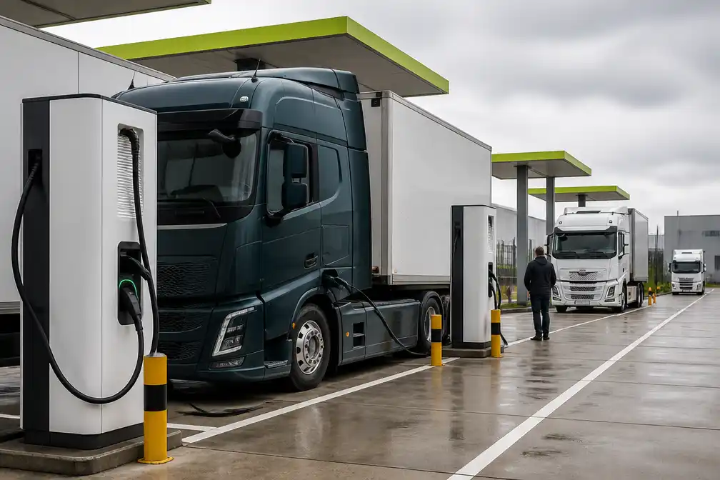 Eerste laadhub voor elektrische vrachtwagens klaar langs N16 in Temse
