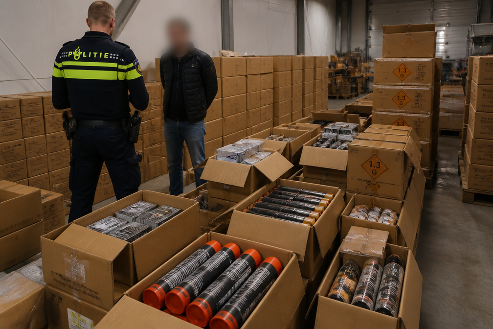 Politie neemt 3000 kilo illegaal vuurwerk in beslag in Lelystadse loods, man (33) aangehouden