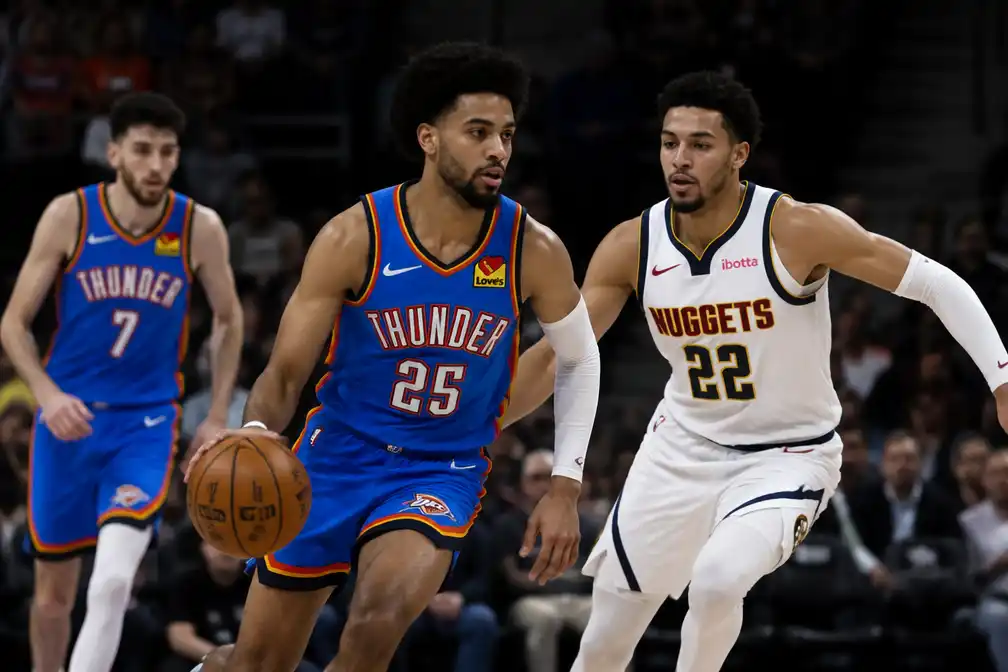 Ajay Mitchell wint met OKC van Denver en vestigt persoonlijk stealsrecord