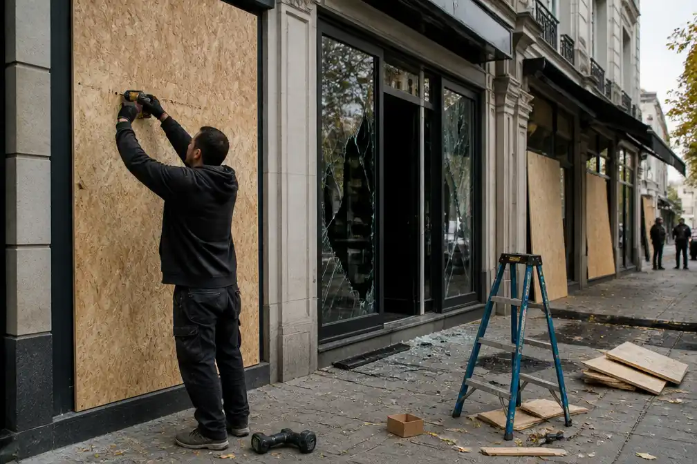 Parijse ondernemers timmeren winkels dicht uit angst voor nieuwe rellen