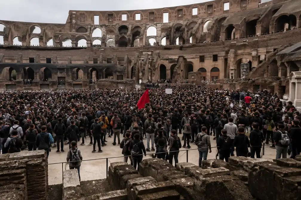 Demonstranten dringen Colosseum in Rome binnen, in meerdere steden confrontaties