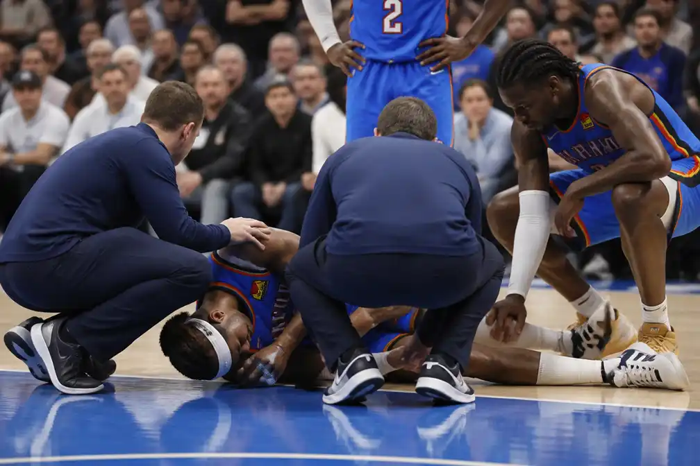 Thunder wint met 108-101 van Clippers, maar zware blessure overheerst