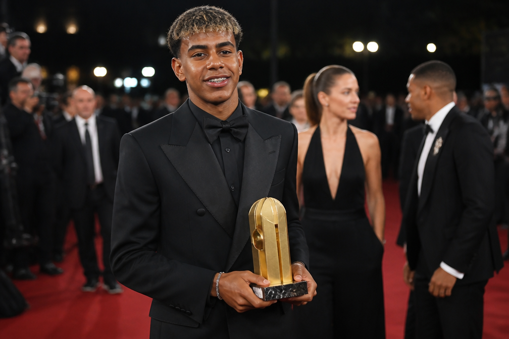 Lamine Yamal pakt eerste trofee van de avond bij Gouden Bal in Londen