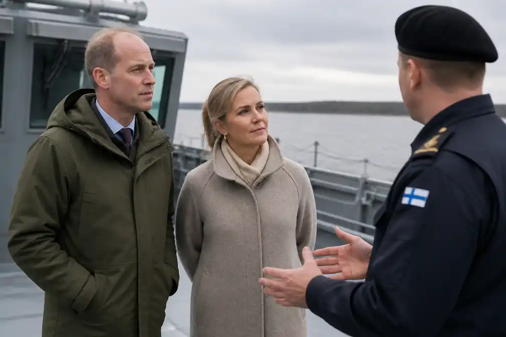 Edward en Sophie leren over Finse defensie op laatste dag van Finland-bezoek