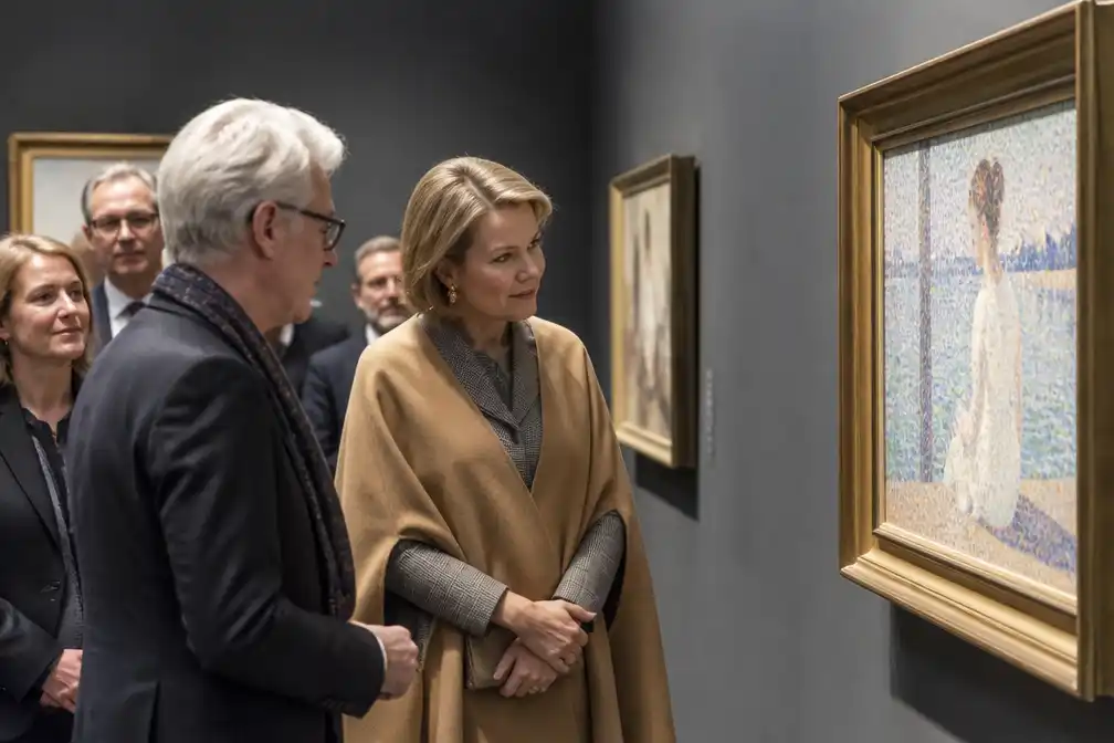 Koningin Mathilde bezoekt impressionismetentoonstelling in Luik