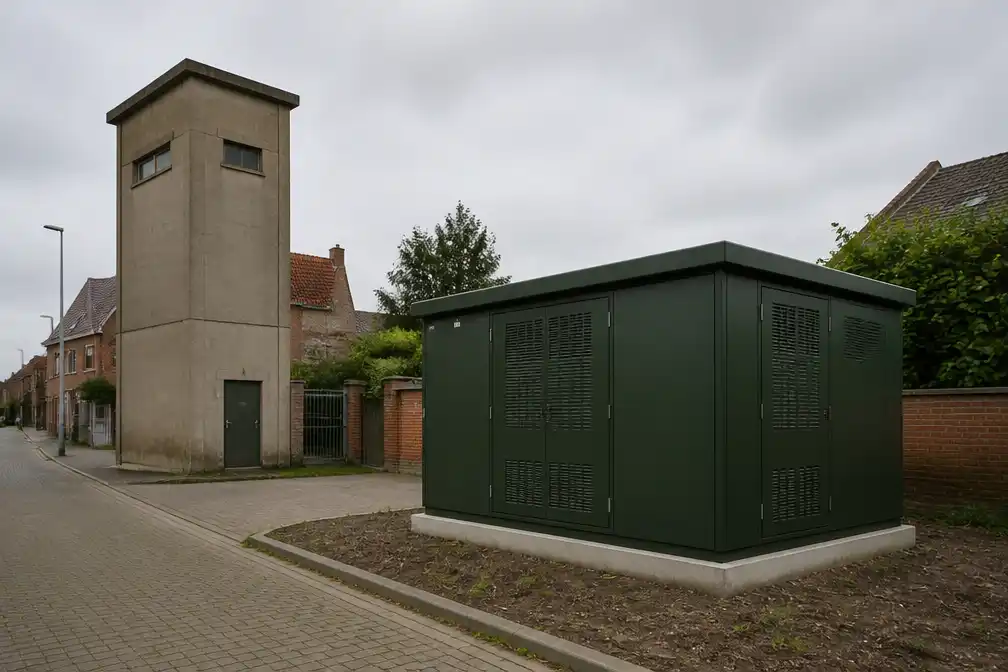 Fluvius bouwt nieuwe cabine in Eppegem en draagt oude torencabine gratis over