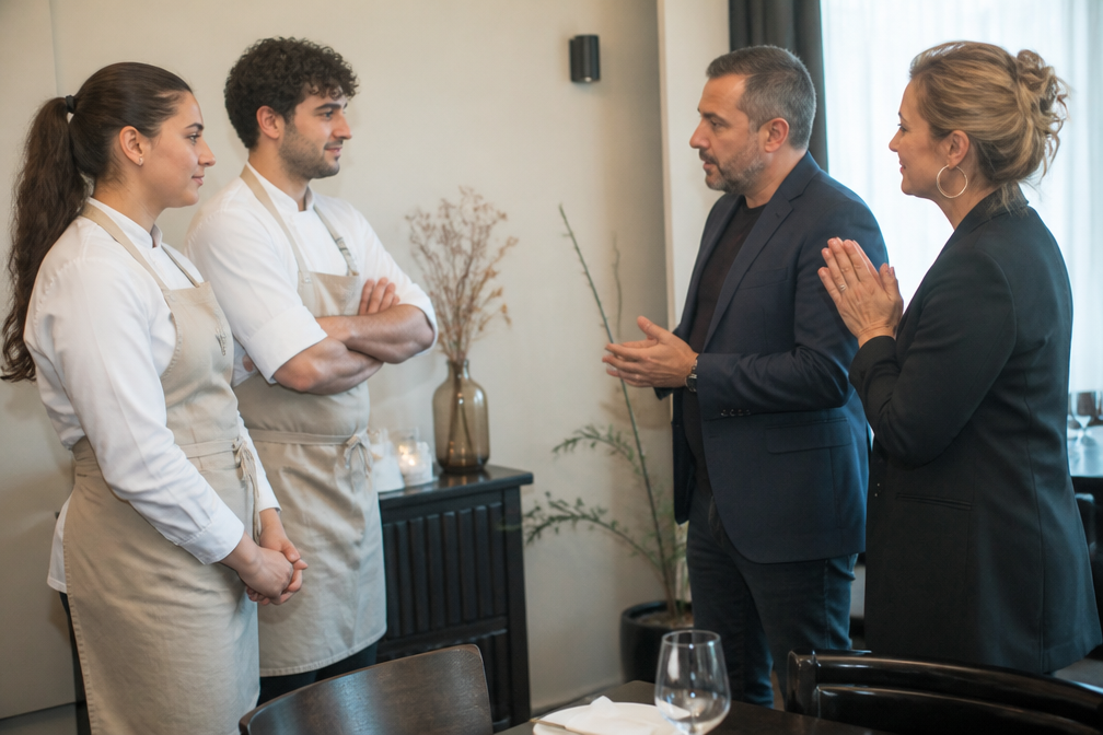 Oh La La van Clémence en Bahir pakt eerste vrijstelling in 'Mijn Restaurant'
