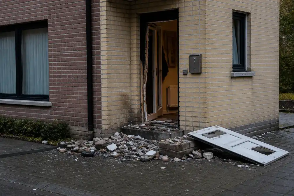 Explosief blaast voordeur weg bij woning in Maasmechelen