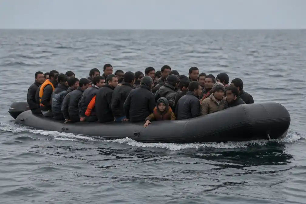 Koninklijke Marechaussee sleept volgepropt bootje met 38 vluchtelingen naar Cadzand