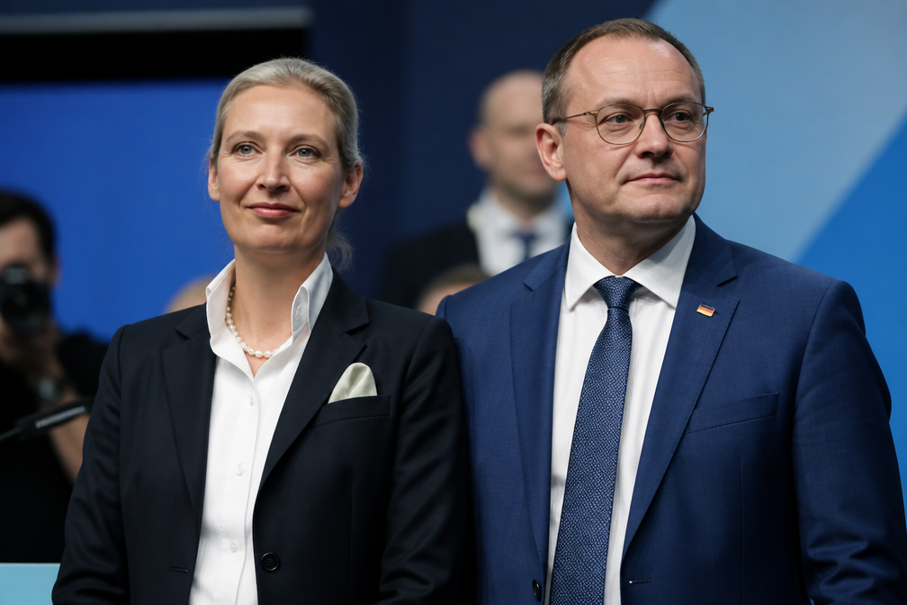 AfD herkiest leiders Weidel en Chrupalla op partijcongres in Erfurt