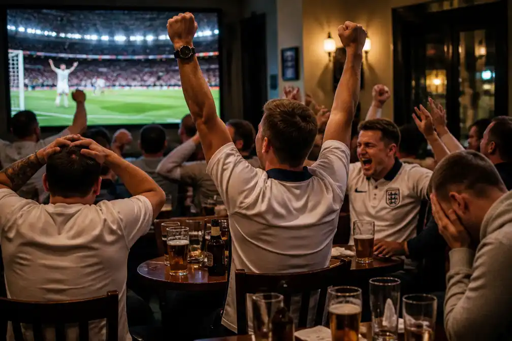 Engeland wint WK-wedstrijd en houdt miljoenen fans in Verenigd Koninkrijk wakker