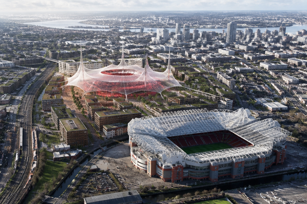 Manchester United onthult locatie nieuw stadion van £2 miljard met 100.000 zitplaatsen