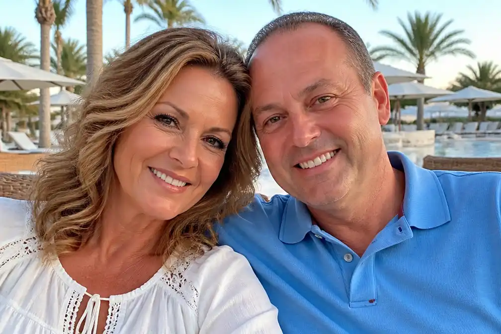 Mariska Bauer haalt grap uit met man Frans Bauer tijdens zonnige vakantie