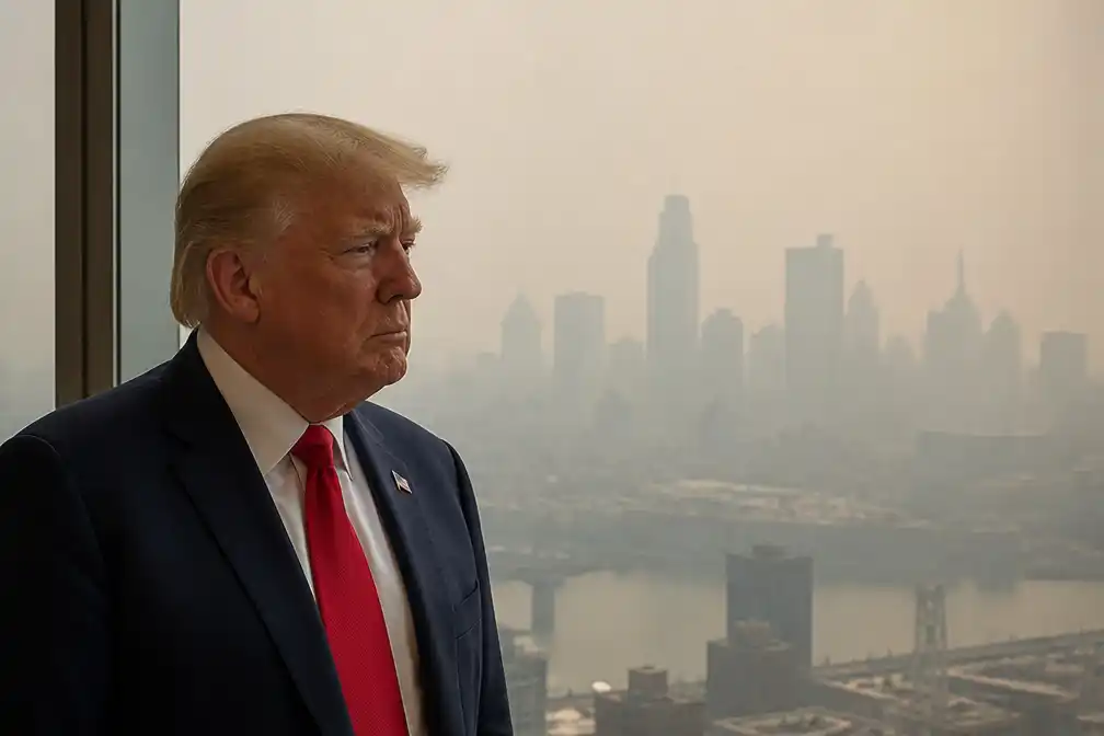 Trump bekritiseert Canada om rookoverlast van bosbranden
