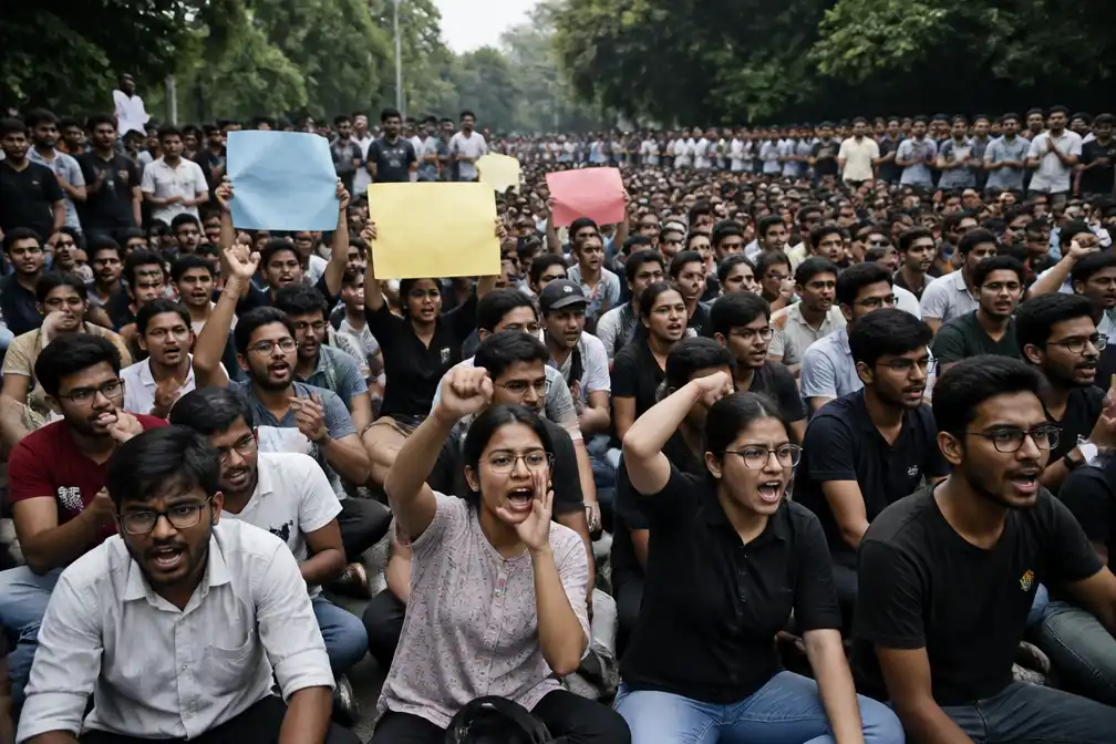 Tienduizenden betogen in New Delhi om fraude met medische examens
