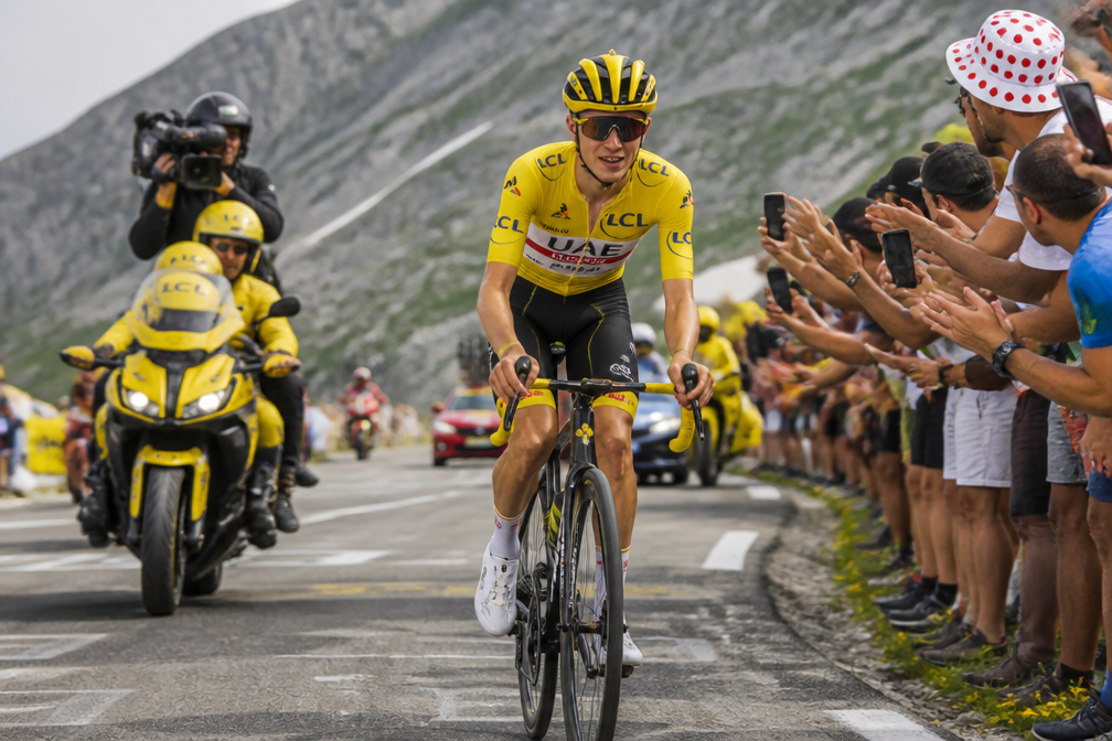 Pogacar vestigt record op Alpe d'Huez en breidt voorsprong in Tour uit tot ruim zeven minuten