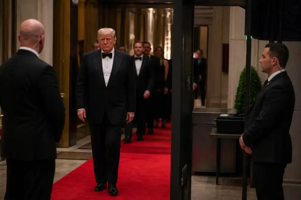 Trump spreekt op verplaatste Witte Huis-correspondentendiner onder strenge beveiliging