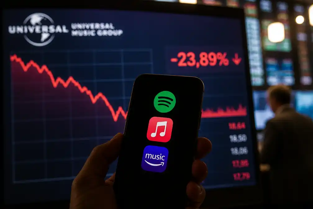 Universal Music verliest kwart beurswaarde in Amsterdam na tegenvallende streaminggroei